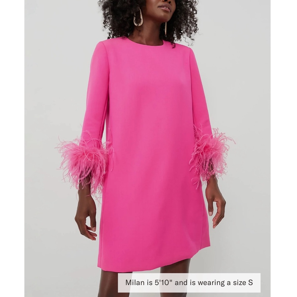 Tuckernuck Pink Feather Cuff Dress